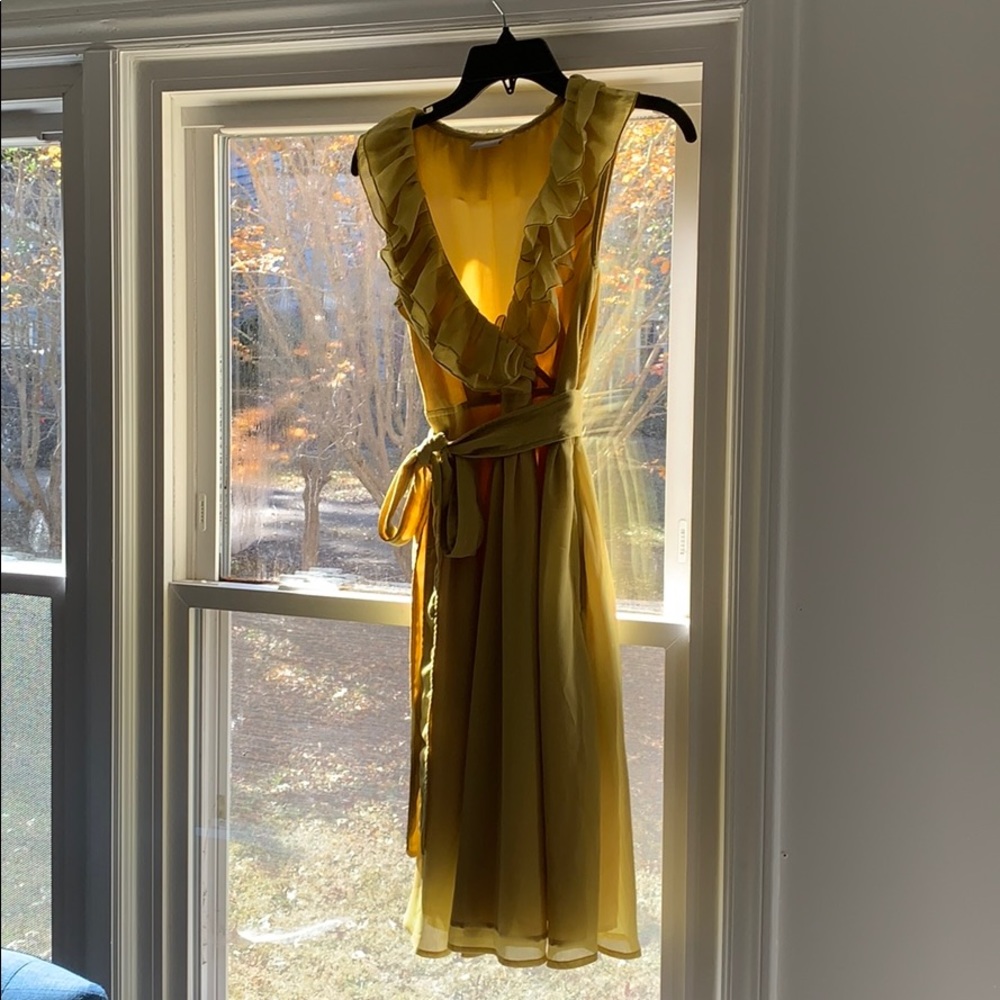 Chartreuse Ruffle Dress